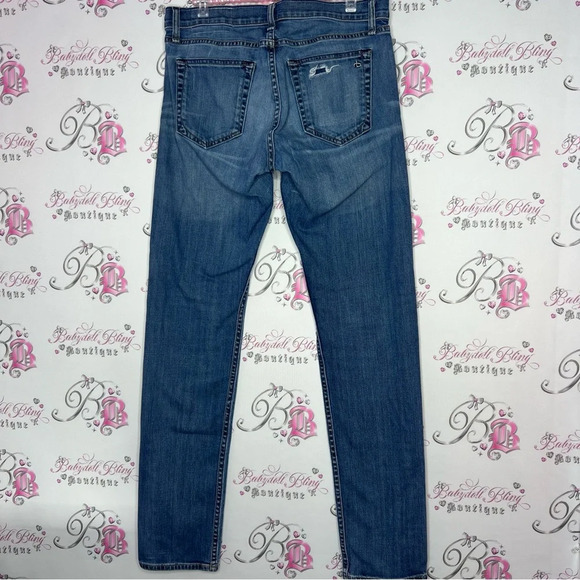 Rag & bone  jeans denim blue distressed with holes luxury soft comfy pants - Picture 2 of 16